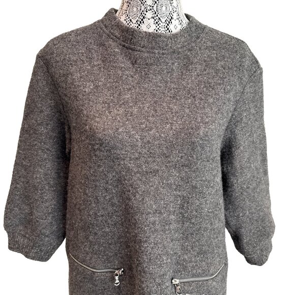 Marc by Marc Jacobs GreyDress Women’s Large gold Metallic flecks Liya Wool Shift - Picture 5 of 16